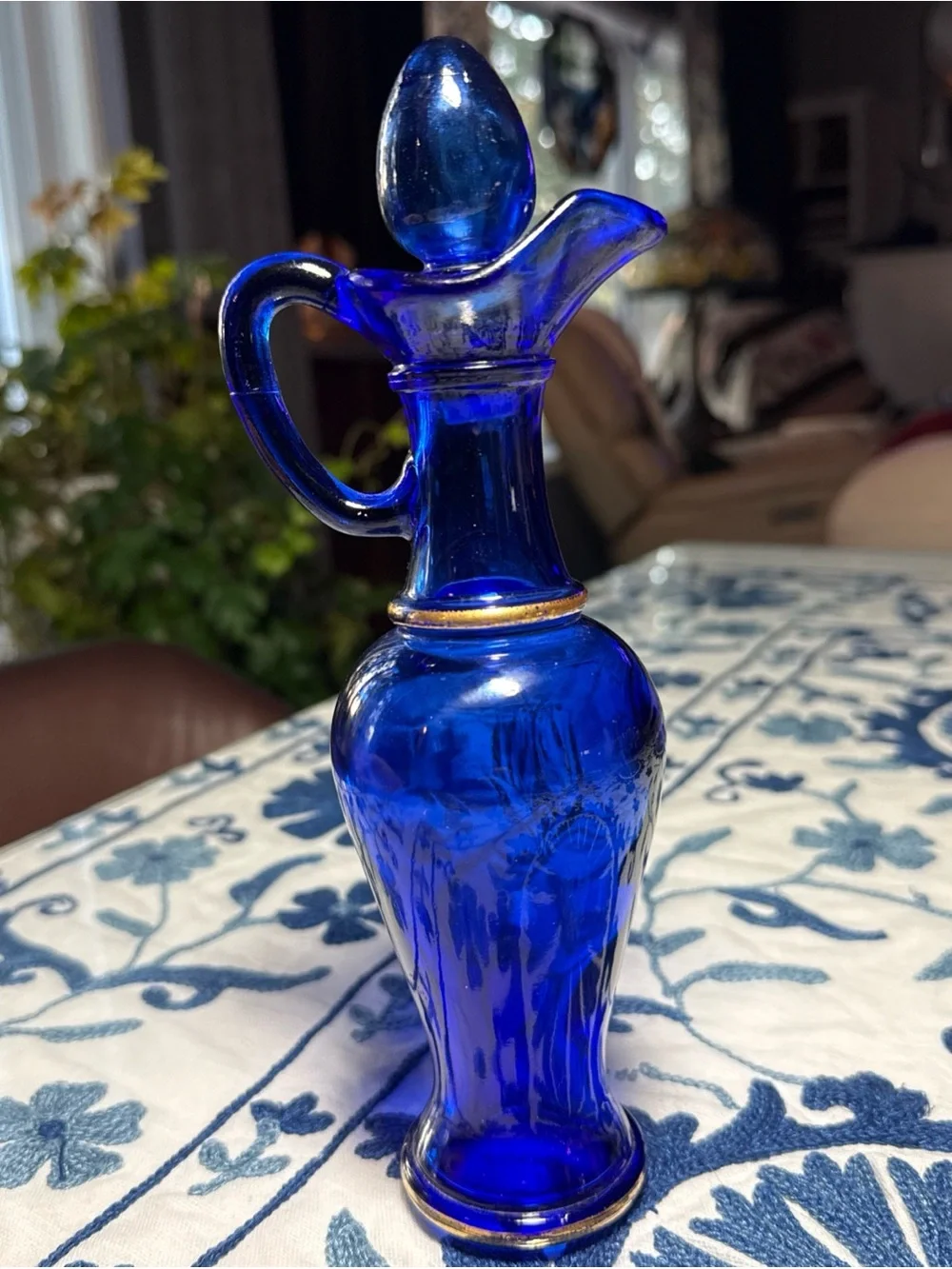 Vintage Avon Cobalt Blue Decanter Vase Pitcher Classic Ralph Cottage Country